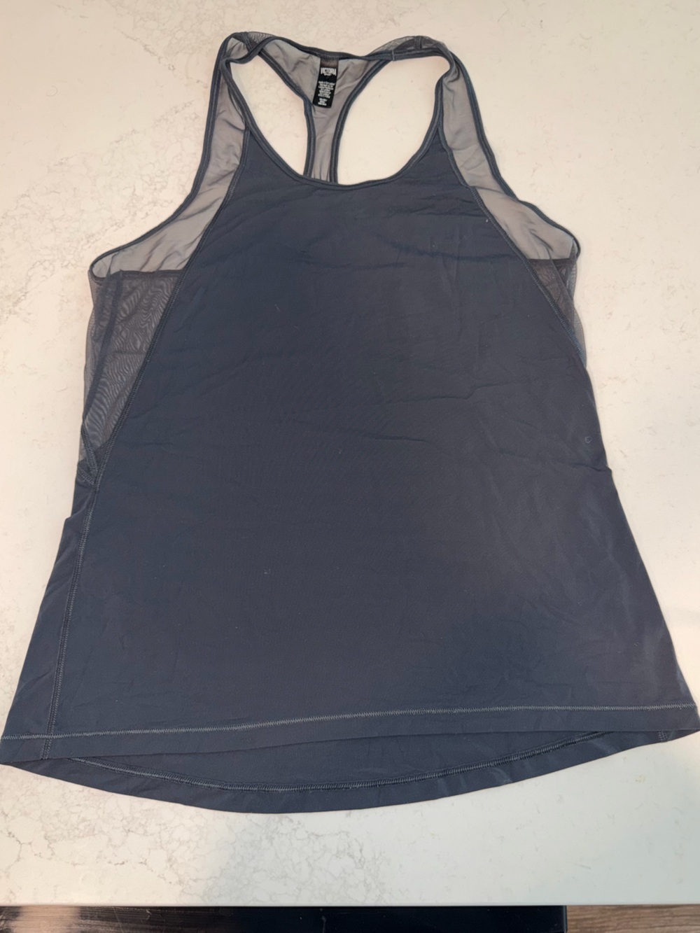 Victoria sprots Black Sheer-Panel Sleeveless Top
